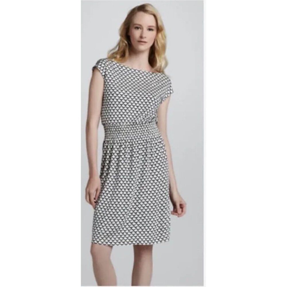 Tory Burch Justina Scallop Print Blouson Dress Size S